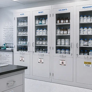 Lab Cabinets for Safe Chemical Storage | Shelves Tech
