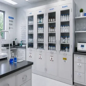 Lab Cabinets for Safe Chemical Storage | Shelves Tech
