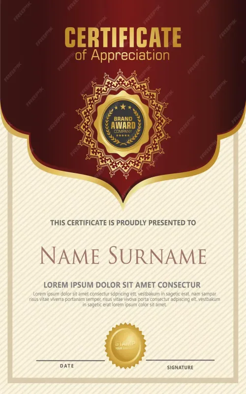 Luxury Elegant Certificate Template – Premium Vector Illustration